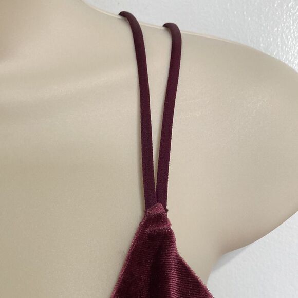 Shimera Velvet Deep Purple Burgundy Bralette Bra Womens Size Small - Picture 4 of 11
